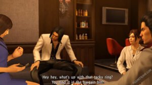 Screenshot from Yakuza Kiwami Chapter 1: Fate of a Kinslayer featuring Akira Nishkiyama and Kazuma Kiryu
