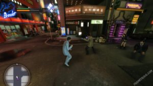 Screenshot from Yakuza Kiwami Chapter 2 Ten Years Gone featuring Goro Majima & Kazuma Kiryu