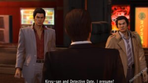 Screenshot from Yakuza Kiwami Chapter 7 The Dragon and The Koi featuring kiryu and date