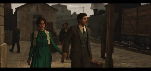 enzo and isabella at the train station